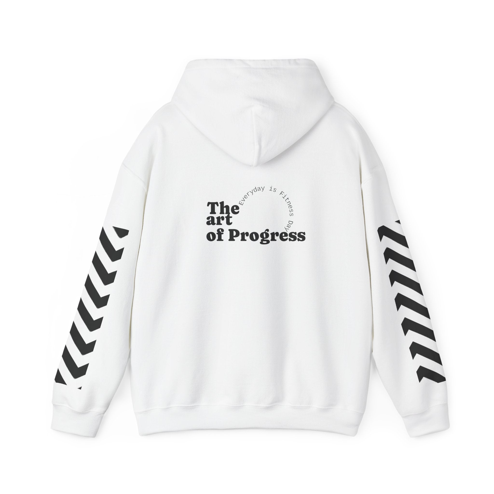 Hoodie — FitnessDays Minimal Logo Pullover with Chevron Sleeve